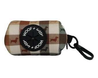 Waste Bag Holder - Doxie Plaid