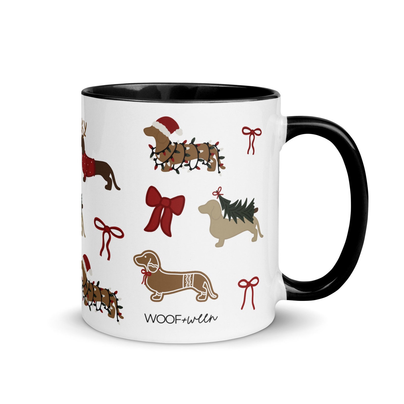 Dachshund Christmas Coffee Cup, Doxie Christmas Mug, Doxie Cup, Dog Mom