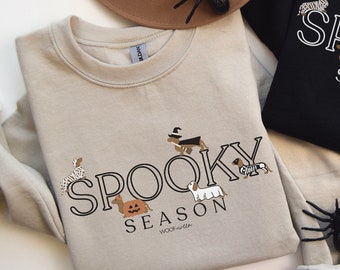 Dachshund Sweatshirt Spooky Season crewneck doxie halloween HALLOWEENIE fall sweatshirt