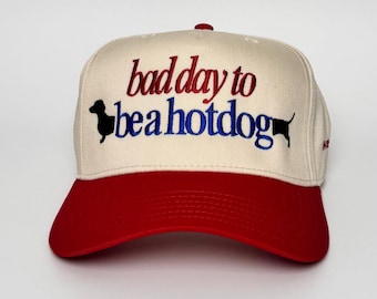 Dachshund Fourth of July Hat, Bad dad to be a hotdog cap, doxie mom hat, July 4 Labor Day wiener dog hat, funny dachshund mom gift