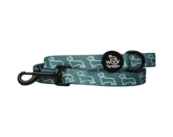 Dachshund Leash - Teal Doxies, Dachshund Accessories, Wiener Dog Accessories, Doxie Lover Gift