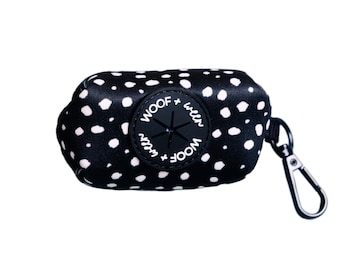 Waste Bag Holder, Dog Poop Bag, Dog Poo - BLACK POLKA DOT