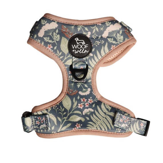 Dog Harness for Small Dogs, Floral Botanical Print, Adjustable Harness, Dachshund Harness, Cute Dog Harness, Dog Mom Gift, Doxie Mom Gift