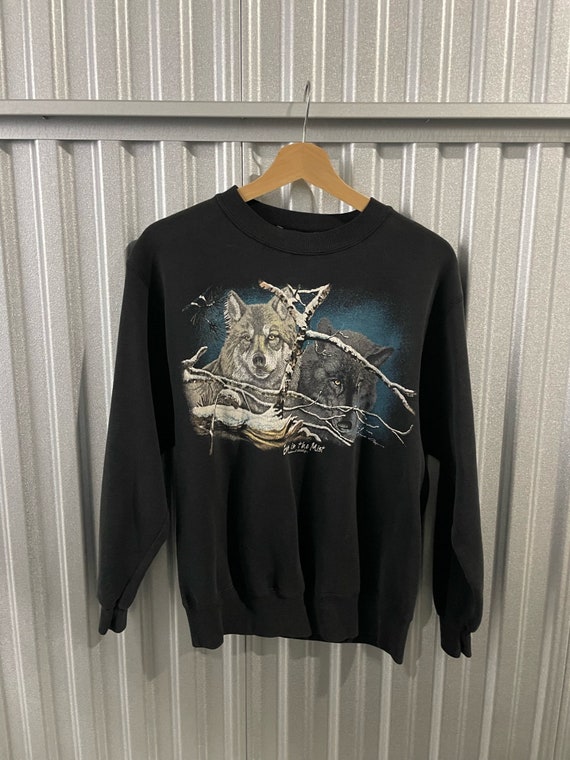 90s Wolf Nature Crewneck