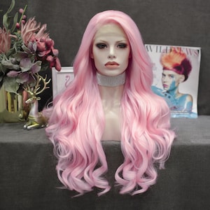 Pink wig etsy hotsell