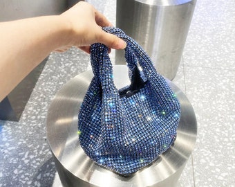 Shiny crystal hand and shoulder bag for woman | Handmade Clupwear bags with pretty colors | Best gift ever |