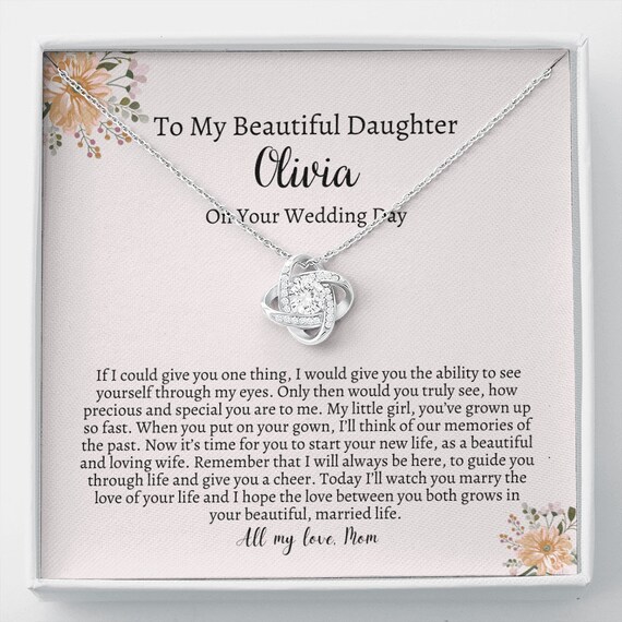 Daughter Wedding Day Gift Bride Wedding Jewellery Necklace Etsy