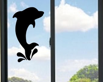 イルカの水しぶきビニールデカール