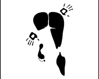 Sexy Woman Butt Print Und Handabdrücke Vinyl Aufkleber