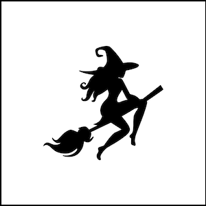 Sexy Witch On Broom #2 Vinyl Decal