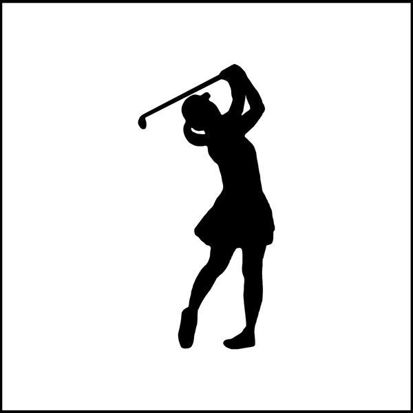 Lady Swinging Golf Club #2 Vinyl Decal/Sticker for Laptop/Car/Truck/RV/Motorhome/Windows