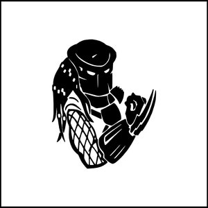 Predator Upper Body Movie Silhouette Vinyl Decal