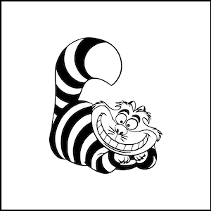 Sticker en vinyle Alice au pays des merveilles avec le chat du Cheshire