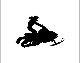 Girl Sled/Snowmobile Vinyl Decal