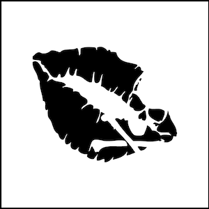 Lips Kiss Of Death Skull and Bones Vinyl Decal