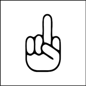 Hand Middle #2 Finger Vinyl Decal