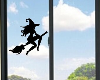 Sexy Witch On Broom #2 Vinyl Decal
