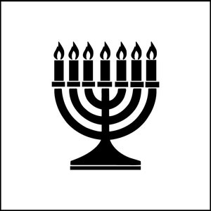 Hanukkah Jewish Candle Holder Vinyl Decal