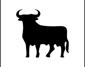 Bull staande vinyl sticker/sticker voor laptop/auto/vrachtwagen/camper/ramen