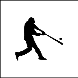 Baseball Player Swinging Bat Vinyl Decal