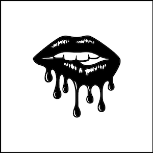 Bleeding Biting Lips Vinyl Decal