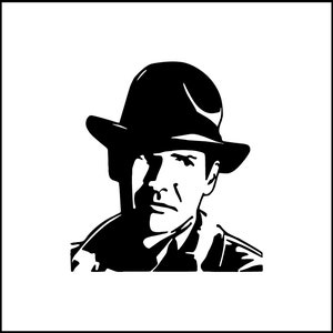 May include: Black and white illustration of a man wearing a fedora and a jacket. The man has a serious expression on his face.