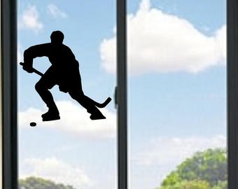 Adesivo in vinile per pattinaggio di giocatore di hockey