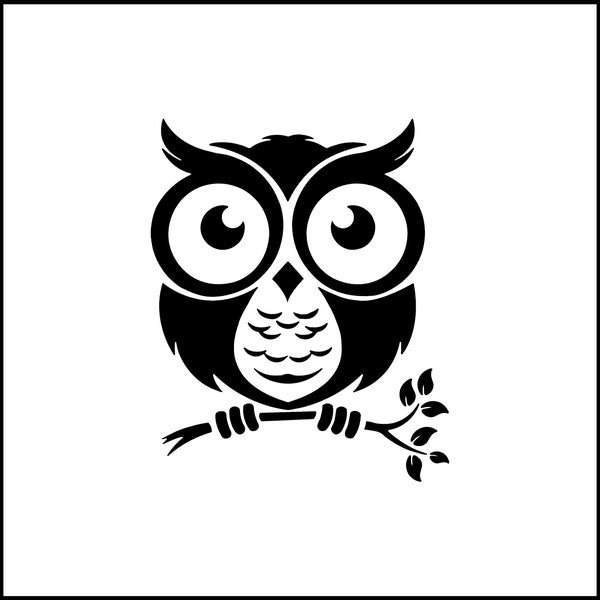 Hibou sur une branche Décalcomanie/Autocollant pour ordinateur portable/Voiture/Camion/RV/Camping-car/Windows