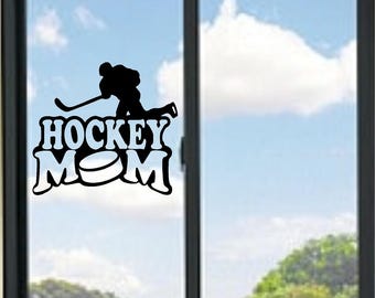 Calcomanía de vinilo de mamá del hockey