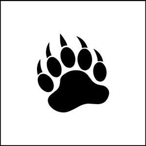 Adesivo in vinile con zampa di orso grizzly
