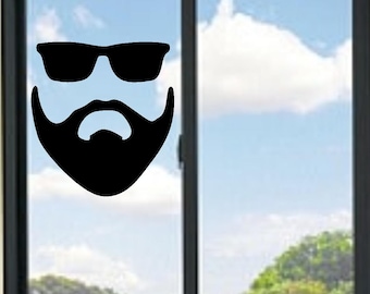 Bearded Man With Sunglasses Vinyl Decal