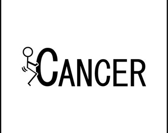 Fu*k Cancer Stick-man Vinyl Decal