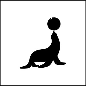 Seal With A Ball Silhouette Vinyl Decal
