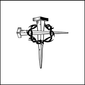Cross With Nails Jesus Christ Vinyl Decal