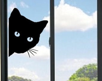 Cat Peeking Vinyl Decal