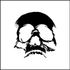 Skull Face Up Vinyl Decal
