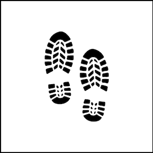 Boot Tracks Shoe Prints Vinyl Decal