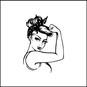 Rosie The Riveter Strong Woman Portrait Vinyl Decal