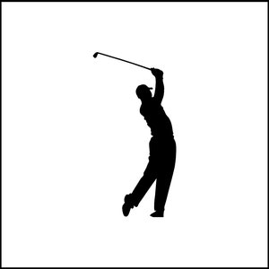 Guy Swinging Golf Club #2 Vinyl Decal