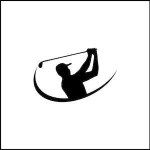 Guy Swinging Golf #2 Club Vinyl Decal