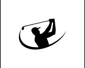 Guy Swinging Golf #2 Club Vinyl Decal