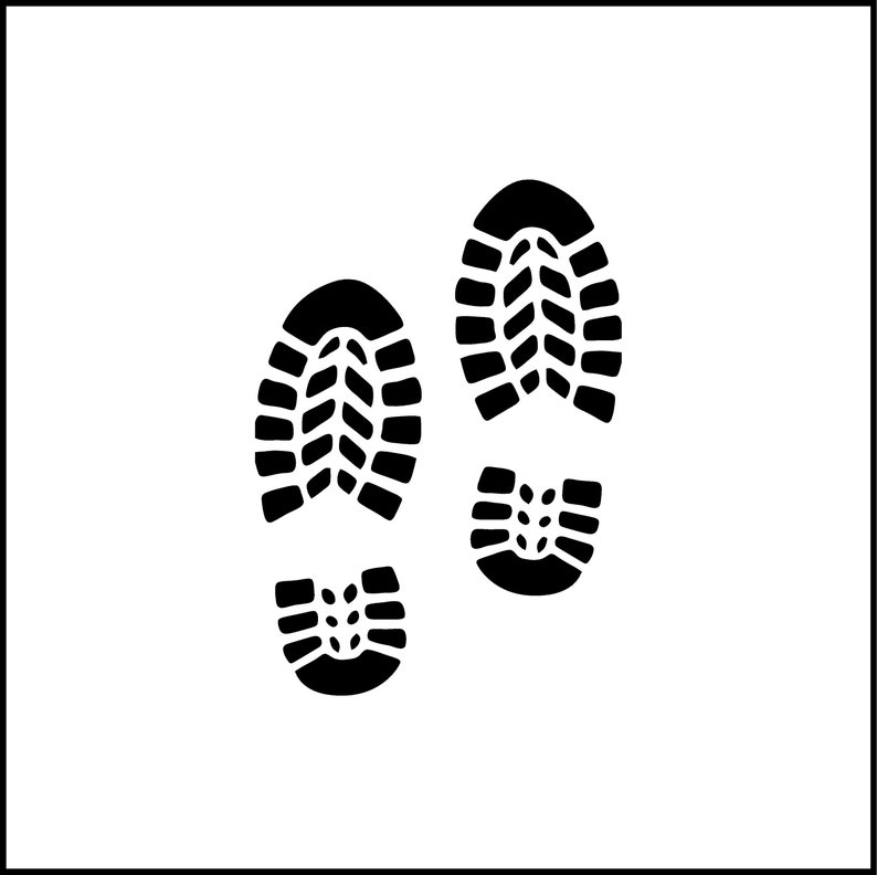 Boot Print Track Pattern Boot Tracks Shoe Prints Vinyl Decal - Etsy