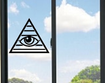 Vinylsticker alziend oog, oog van de voorzienigheid symbool