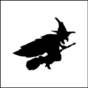 Witch Flying On Broom Vinyl Decal
