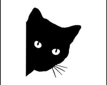 Cat Peeking Vinyl Decal