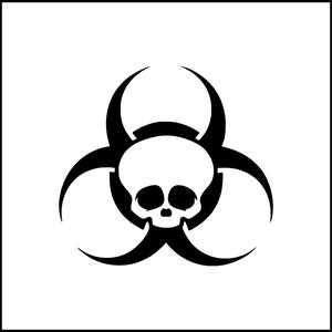 Biohazard mit Schädel-Logo-Symbol-Vinyl-Aufkleber