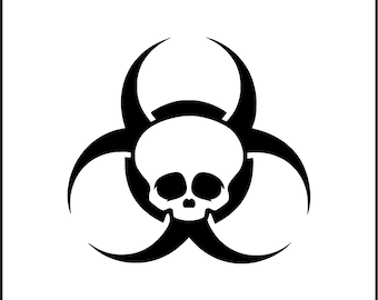 Biohazard With Skull Logo Symbol Vinyl Decal