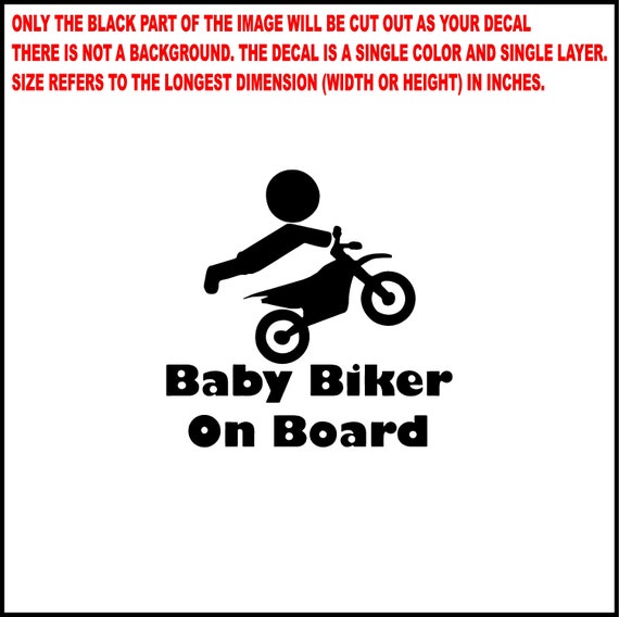 Baby Biker on Board Vinyl Decal/sticker for | Etsy