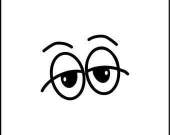 Calcomanía de vinilo con ojos de dibujos animados