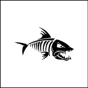 Fish Skeleton Fish Bones #2 Vinyl Decal